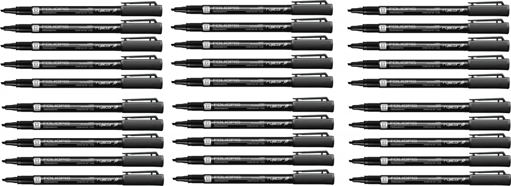 50x Foliopis Rystor, FB, ścięta, 2.5mm, czarny