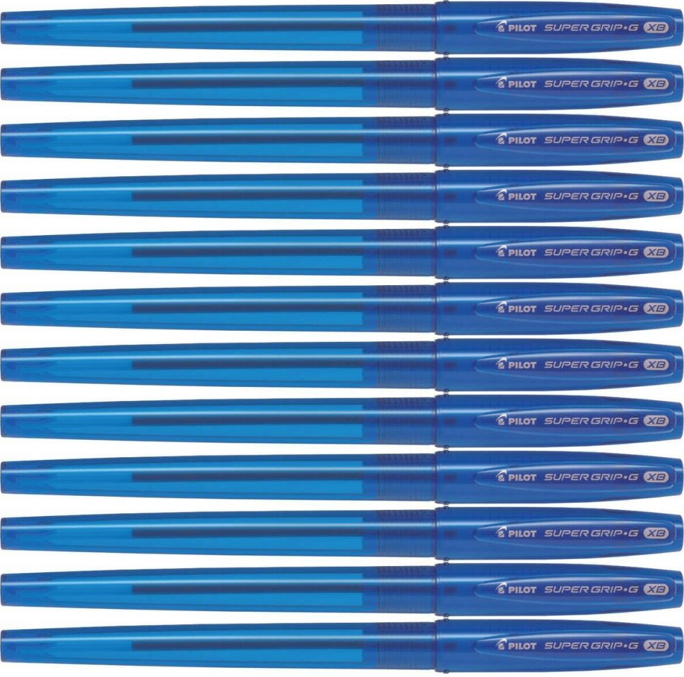 12x Długopis Pilot, Super Grip G, 1.6mm, niebieski