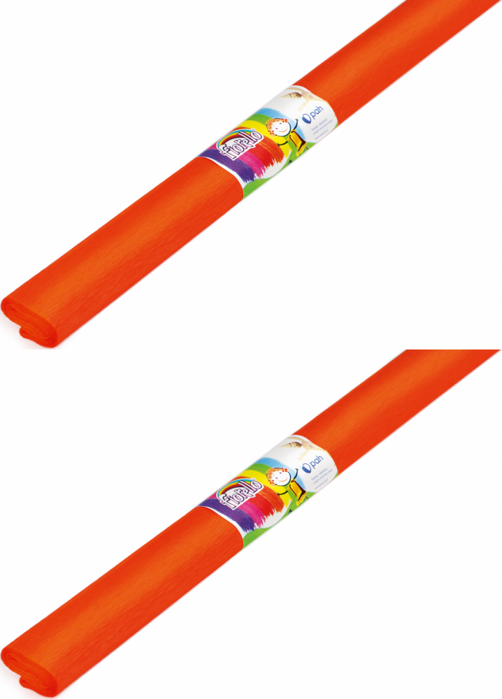 2x Bibuła marszczona Fiorello, 200x50cm, 10 sztuk, pomarańczowy