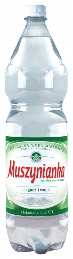 Woda niegazowana niskonasycona CO2 Muszynianka, wapniowo-magnezowa, 1.5l, butelka PET