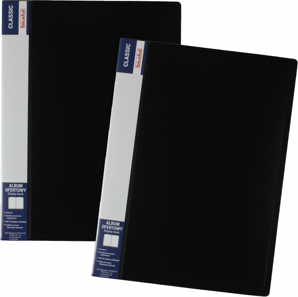 2x Album ofertowy Biurfol Classic, A4, 30 koszulek, czarny