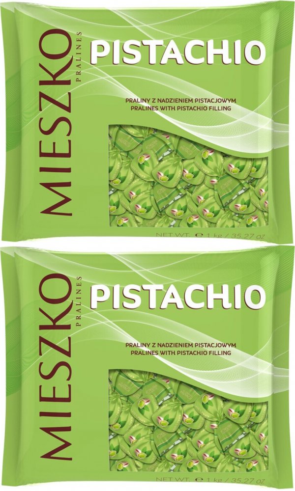 2x Praliny Mieszko Klejnoty Pistachio, czekoladowy z nadzieniem pistacjowym, 1kg