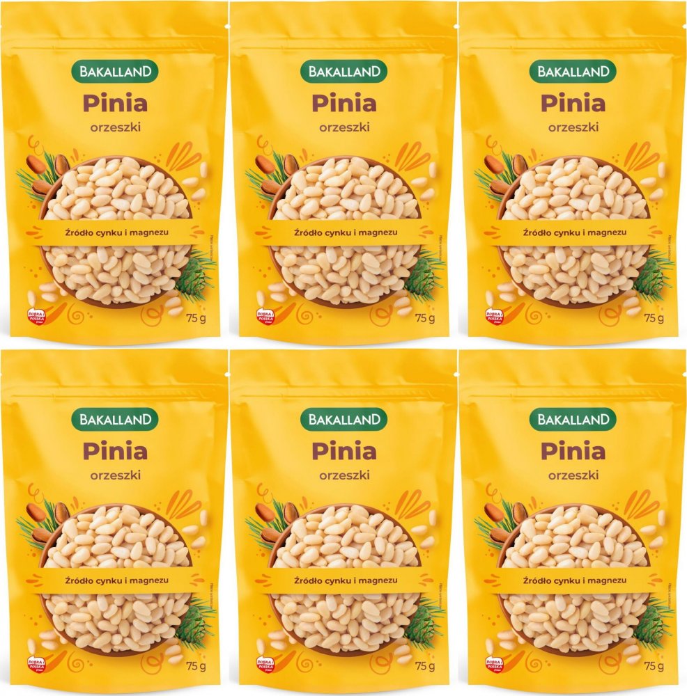6x Orzechy pinii Bakalland, 75g