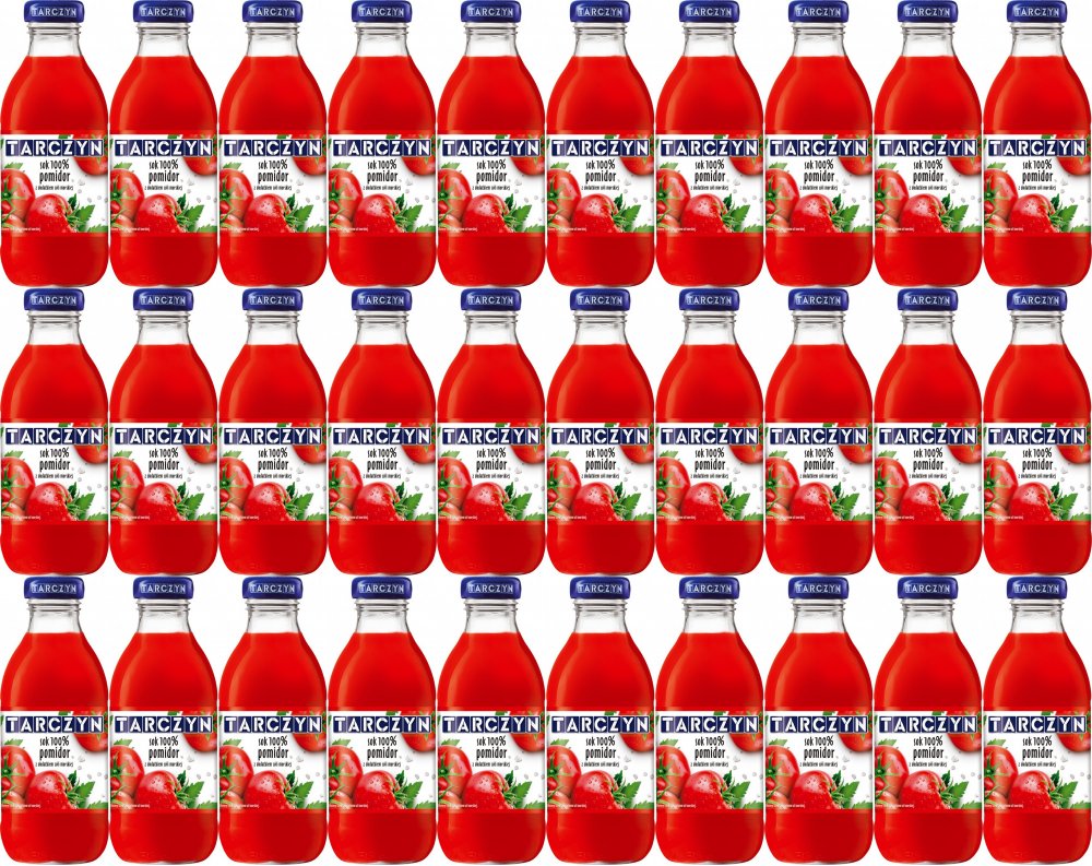 30x Sok pomidorowy z dodatkiem soli morskiej Tarczyn, butelka szklana, 0.3l