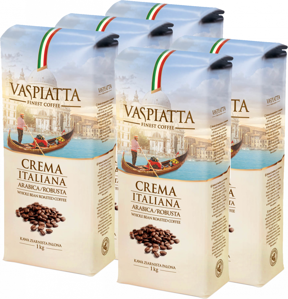 5x kawa ziarnista Vaspiatta Crema Italiana, 1kg