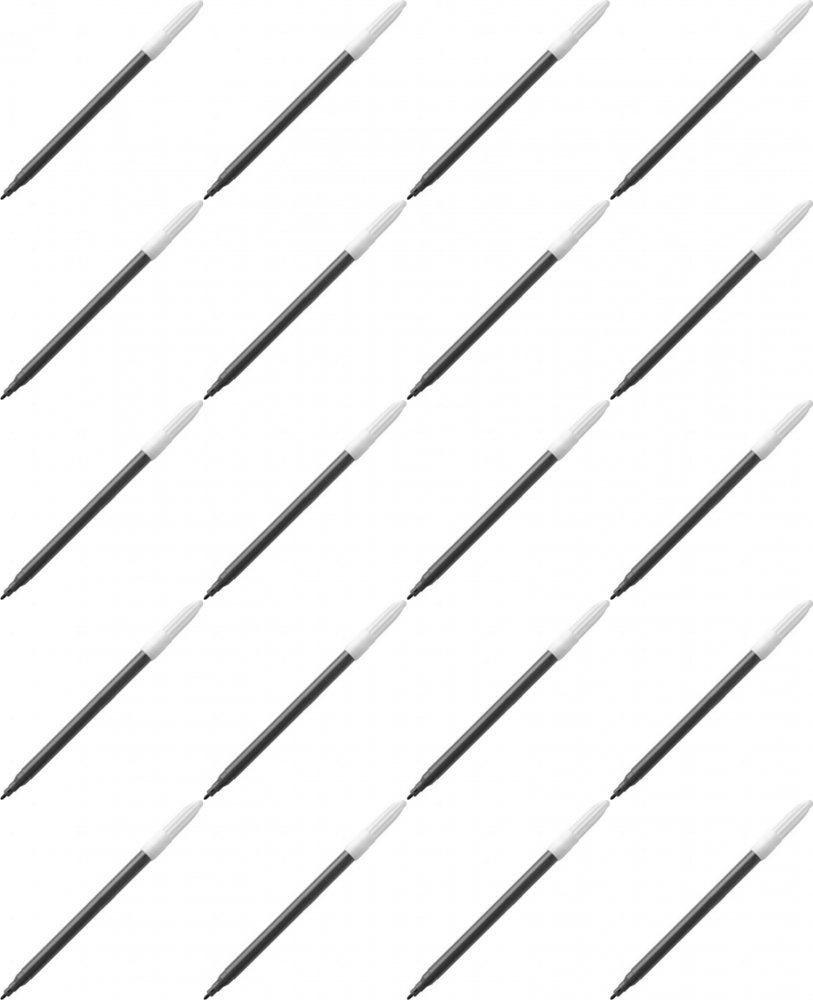 20x Pisak Kamet, okrągła, 1 mm, czarny