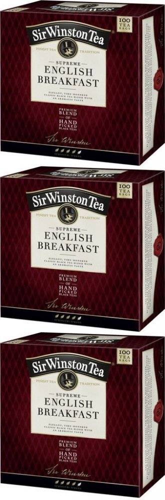 3x Herbata czarna Sir Winston Tea Supreme English Breakfast 100 sztuk x 1,8g