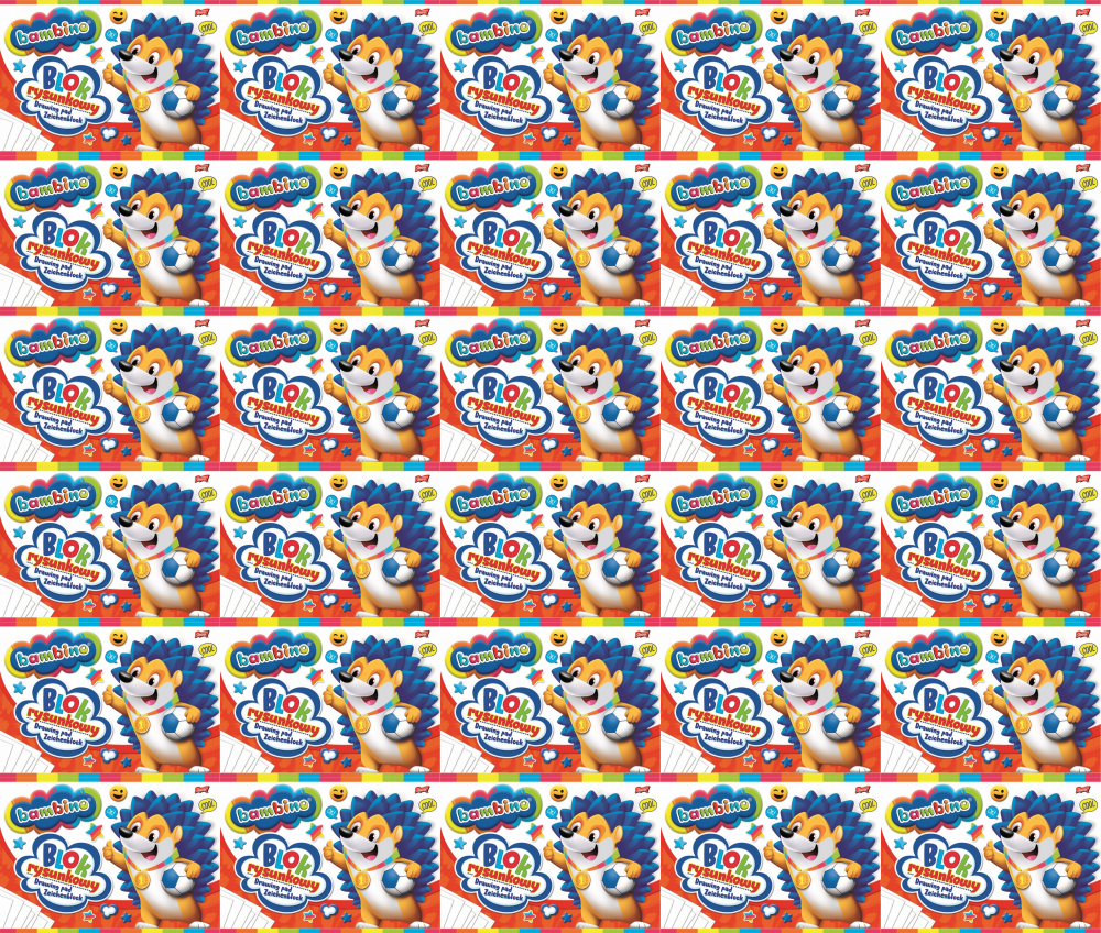 30x Blok rysunkowy Bambino Zwierzaki Uczniaki, A4, 20 kartek, biały