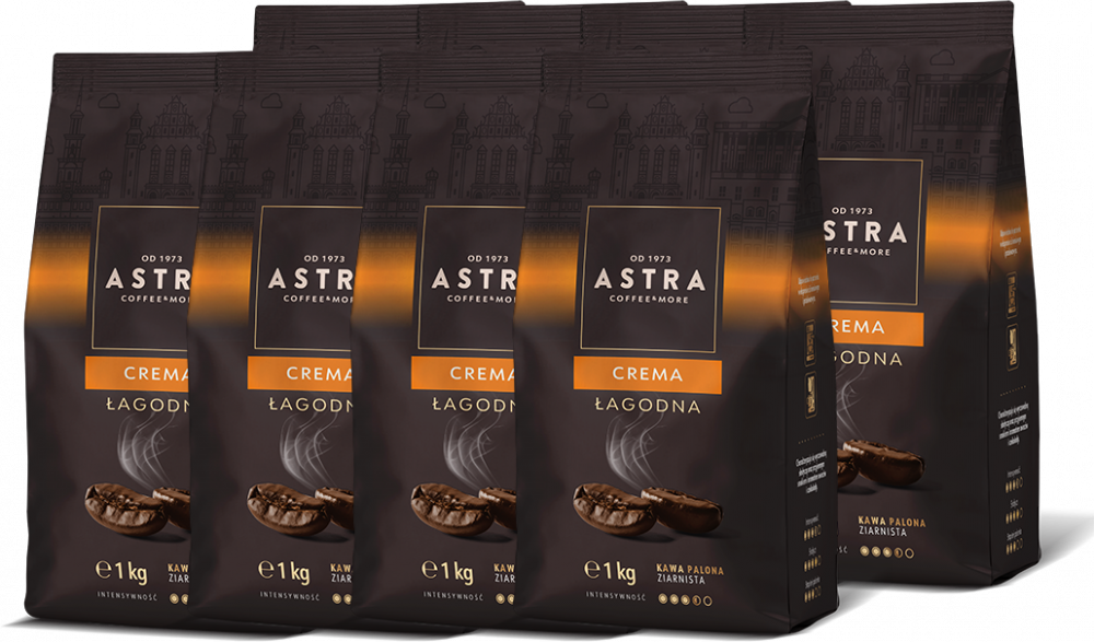 8x Kawa ziarnista Astra Łagodna Crema Special Blend, 1kg