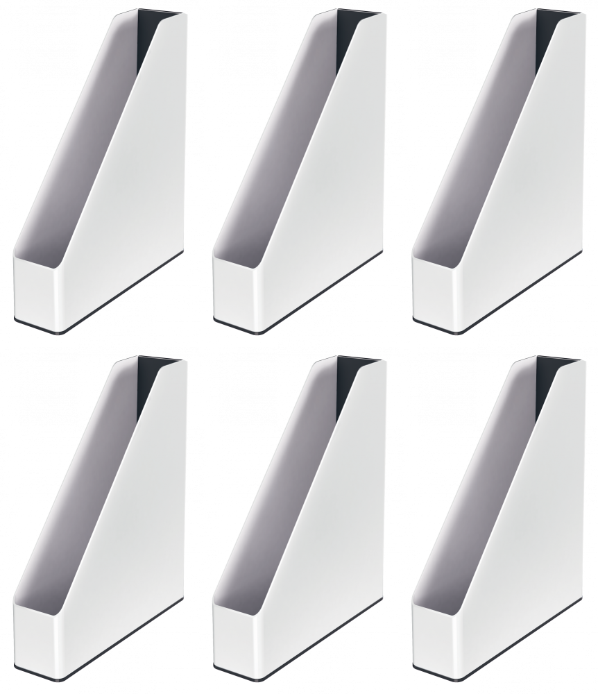 6x Organizer na dokumenty Leitz WOW, dwukolorowy, A4, 73mm, biało-czarny