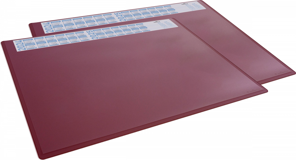 2x Podkład na biurko Durable, z kalendarzem zakładką, 650x500mm, czerwony