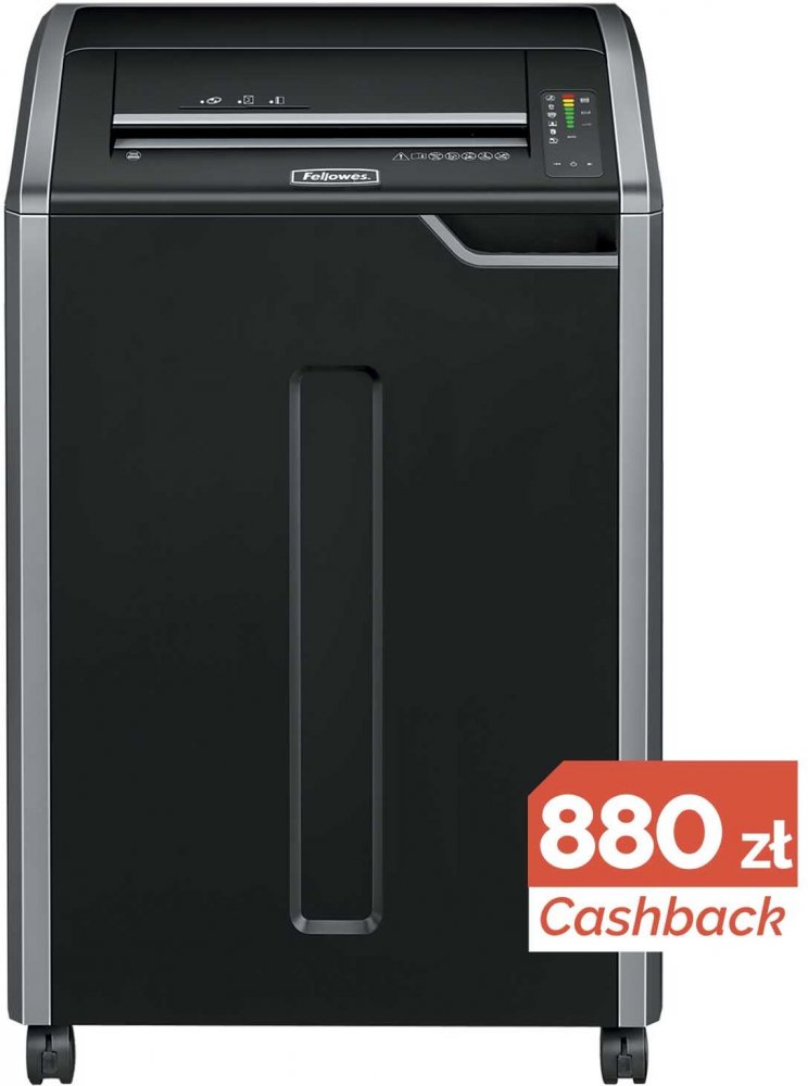 Niszczarka Fellowes 485Ci, ścinek 4x30mm, 32 kartki, P-4/T-4/O-3 DIN, czarny