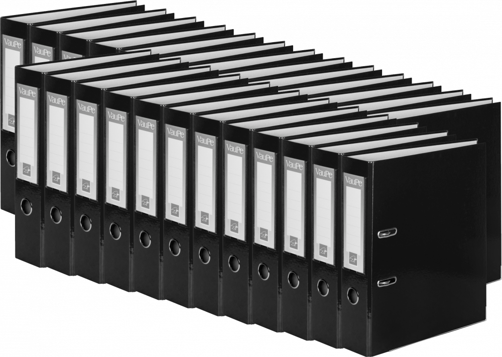 25x Segregator A4 VauPe FCK, 75mm, do 500 kartek, czarny