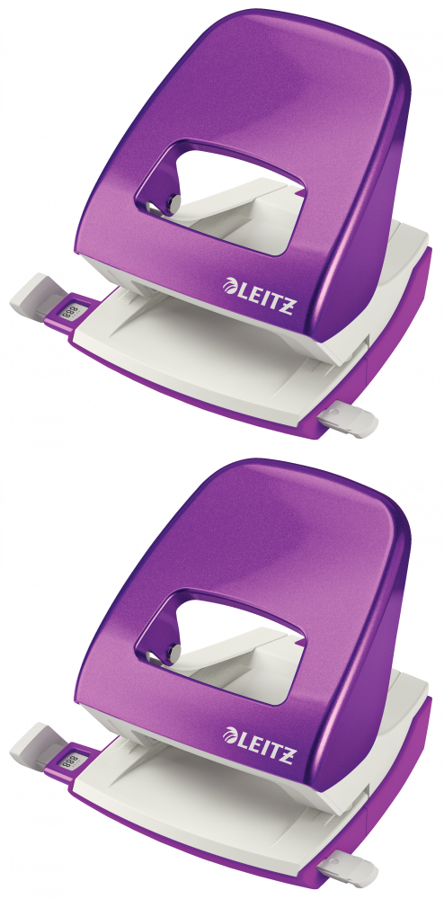 2x Dziurkacz Leitz Wow NeXXt, do 30 kartek, metaliczny fioletowy