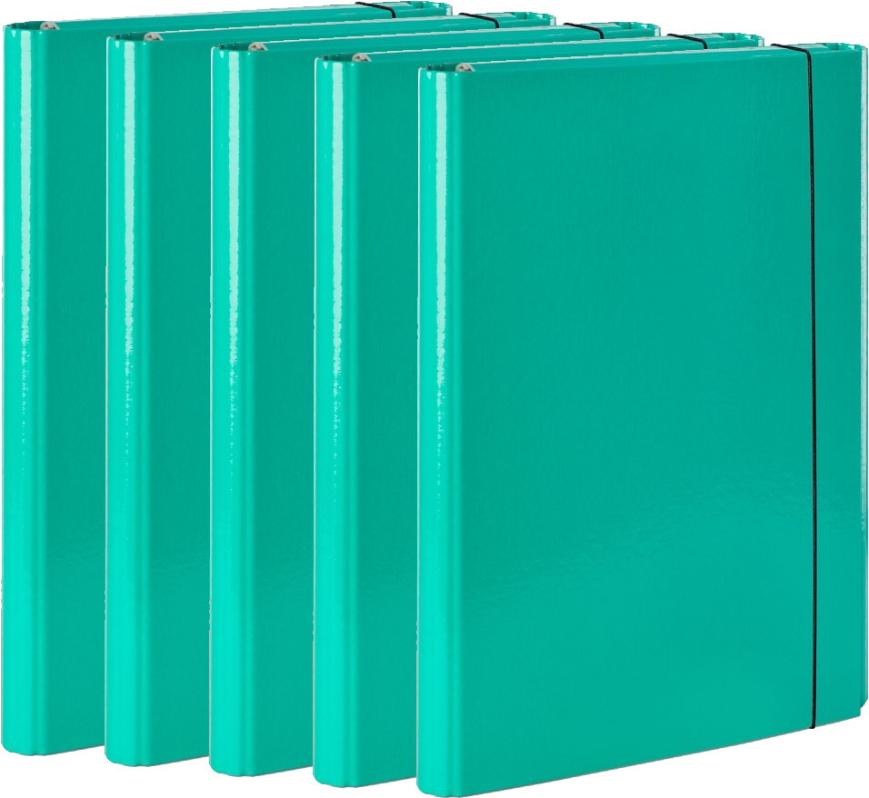 5x Teczka skrzydłowa z gumką VauPe, A4, 40mm, turkusowy