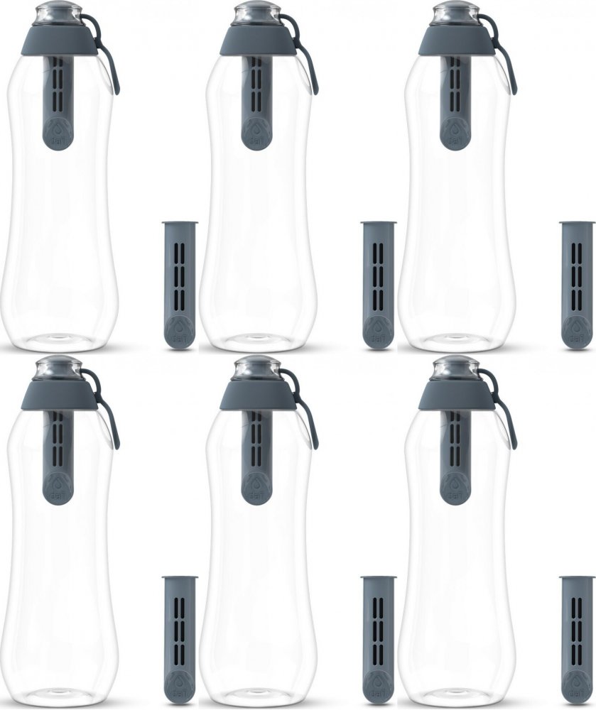 6x Butelka filtrująca Dafi 0.7l + 2 filtry, stalowy