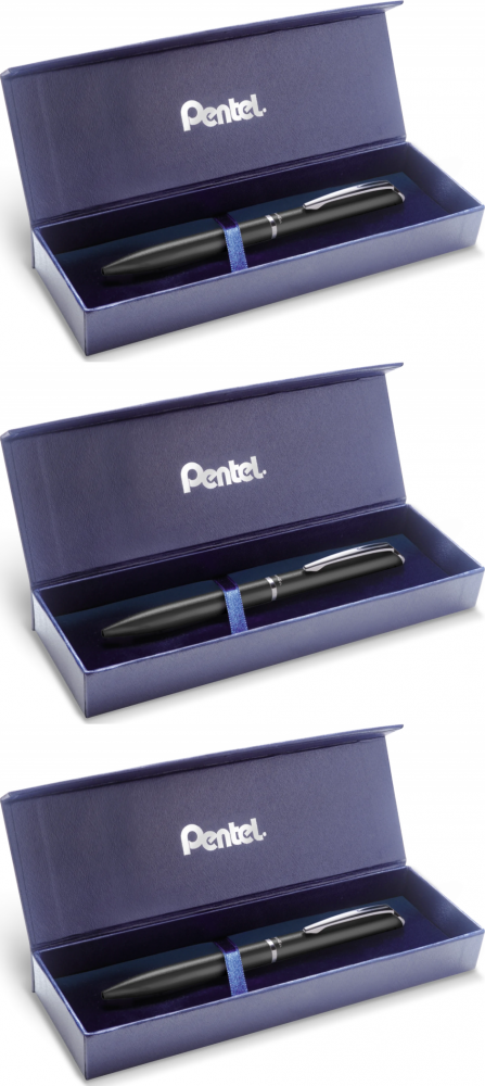 3x Pióro kulkowe Pentel EnerGel BL2007, w etui, 0.7mm, czarny