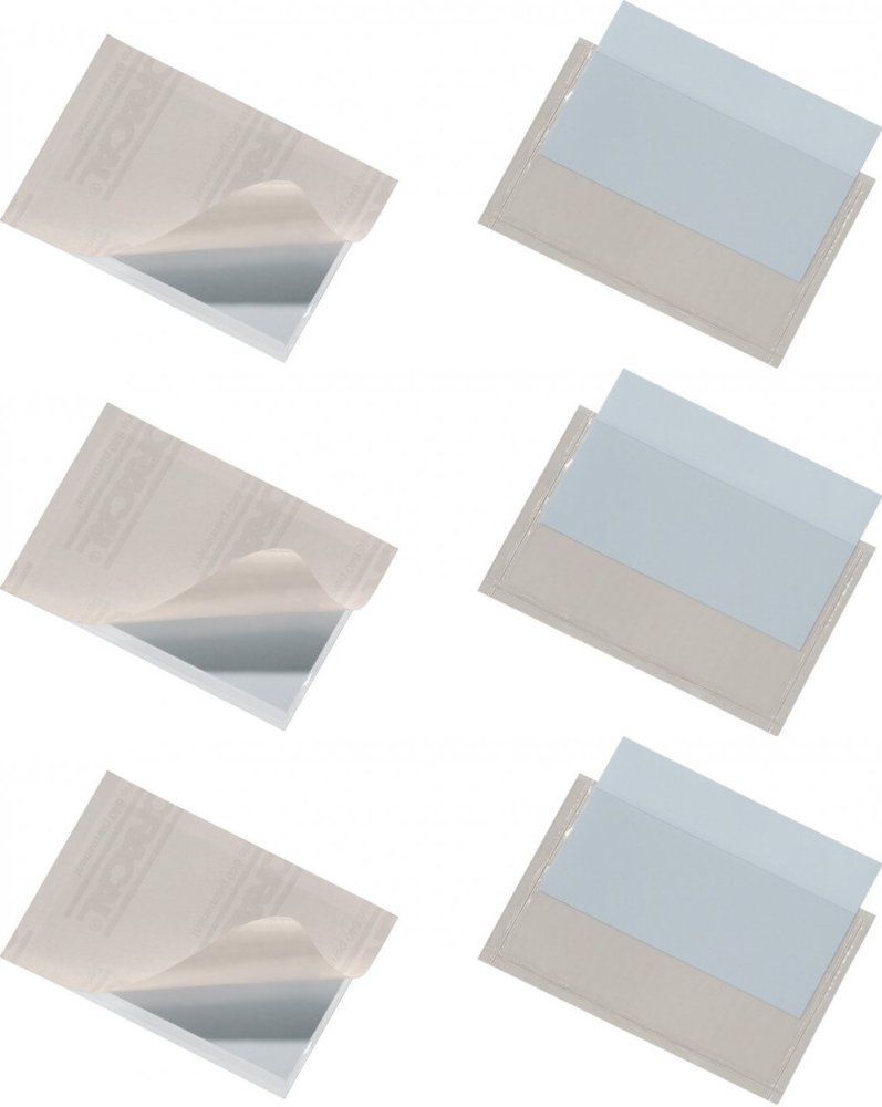 3x Kieszeń samoprzylepna Durable Pocketfix, otwierana od góry, 90x57mm, 100 sztuk, transparentny