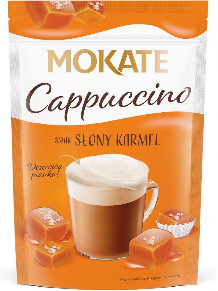 Kawa rozpuszczalna Mokate Cappuccino, słony karmel, 110g
