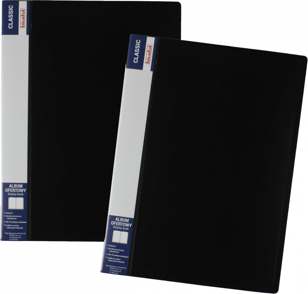 2x Album ofertowy Biurfol Classic, A4, 10 koszulek, czarny