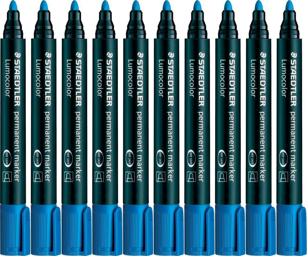 10x Marker permanentny Staedtler Lumocolor 352, okrągła, 2mm, niebieski