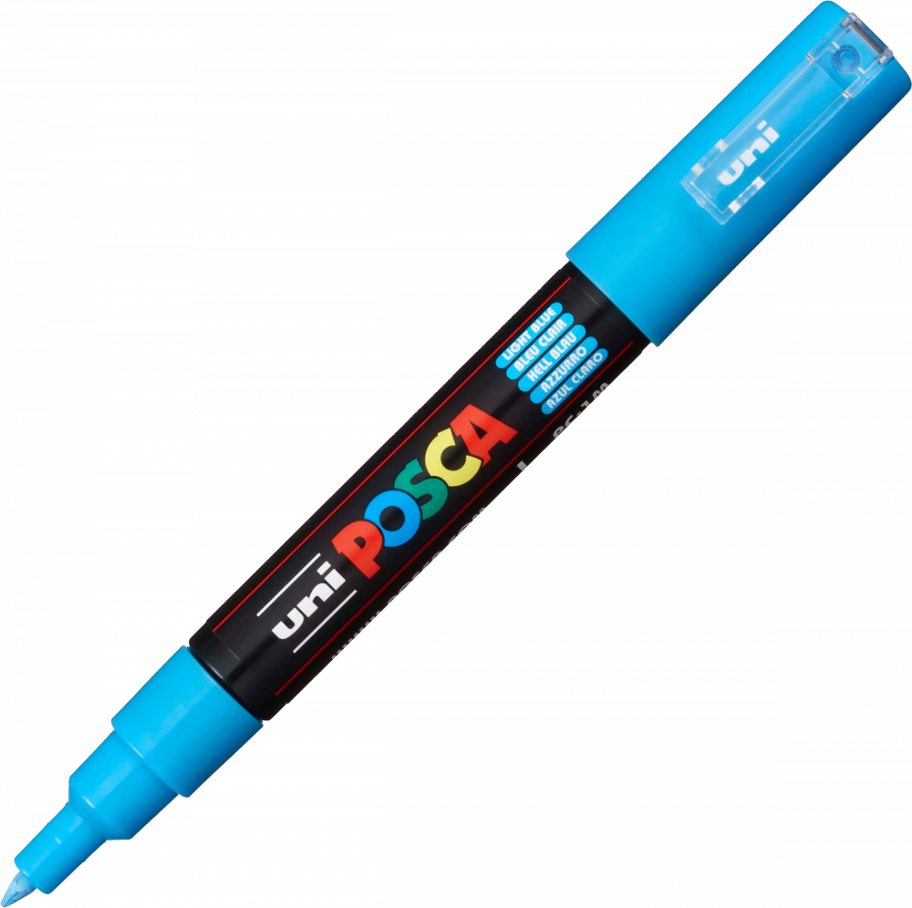 Marker Posca PC-1M, z farbą plakatową, okrągła, 0.7mm, jasnoniebieski