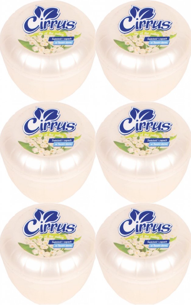 6x Odświeżacz powietrza Cirrus tulipan, konwalia, żel, 150g