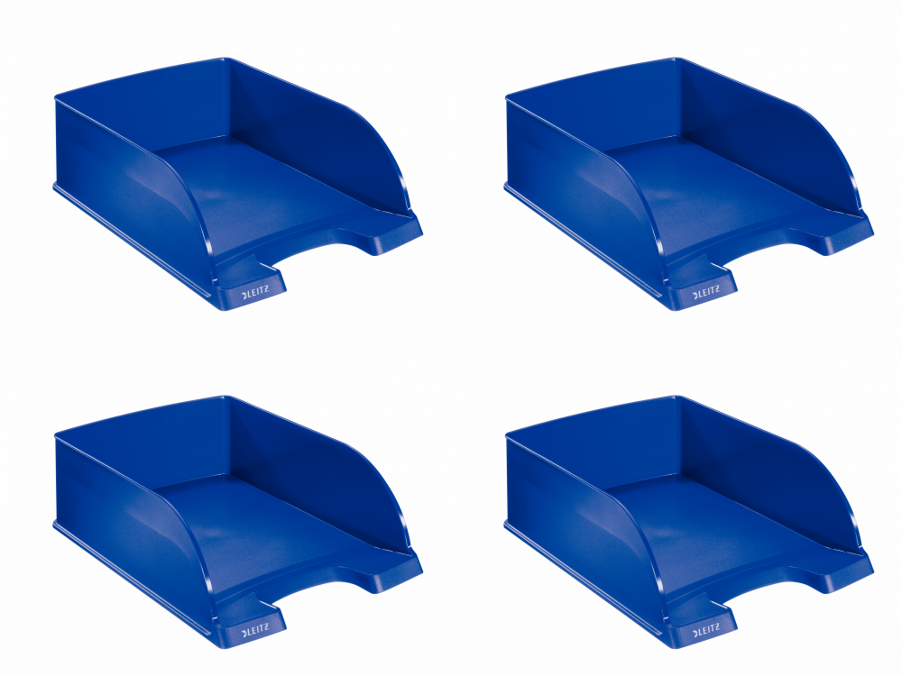 4x Półka na dokumenty Leitz Plus Jumbo, A4, plastikowa, niebieski