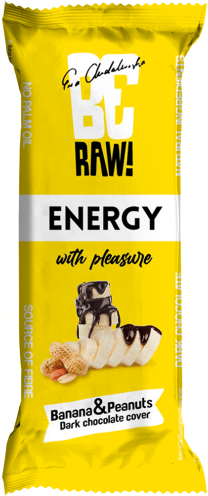 Baton owocowy BeRAW Energy, banan i orzeszki, 40g