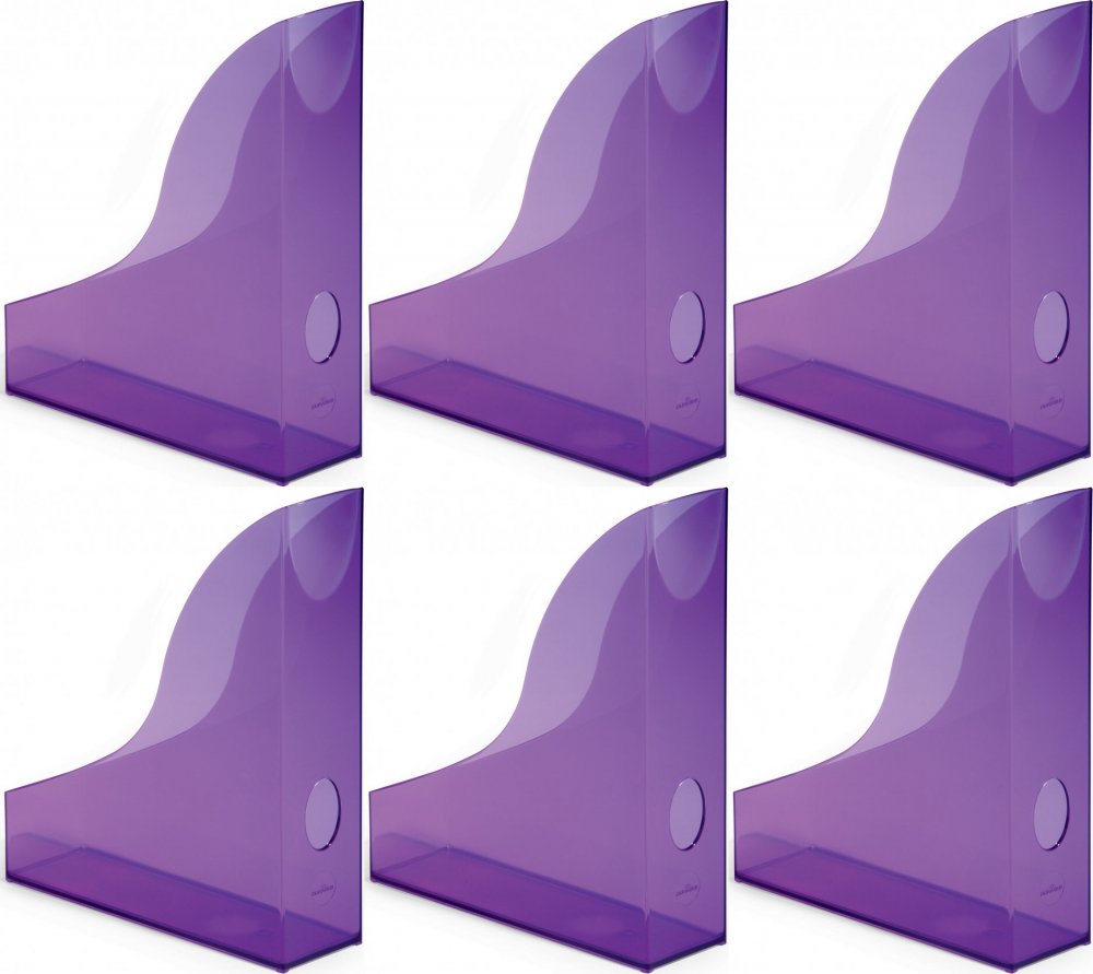 6x Organizer na dokumenty Durable Basic, A4, 73mm, do 730 kartek, przezroczysty fioletowy