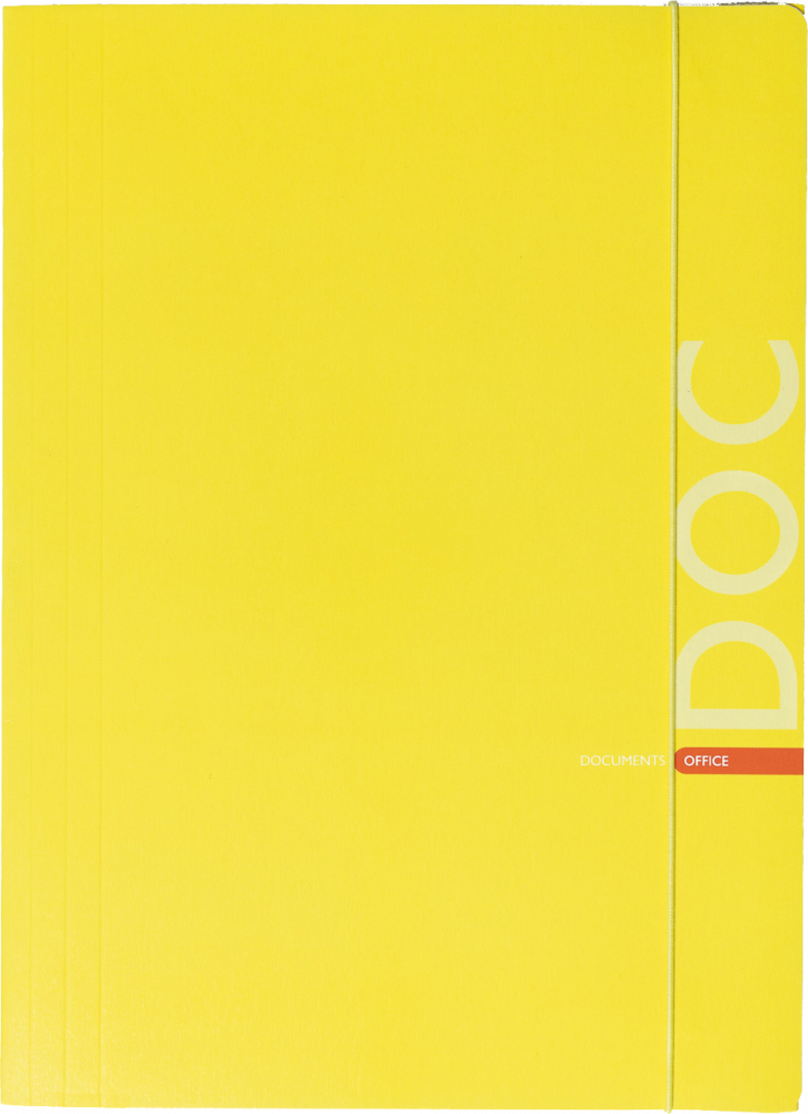 Teczka kartonowa z gumką Barbara Fluo, A4, 350g, żółty