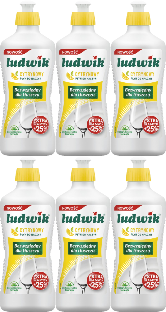 6x Płyn do naczyń Ludwik, cytrynowy, 900g
