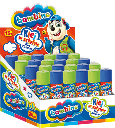 24x Klej w sztyfcie Bambino Zwierzaki Uczniaki, 15g