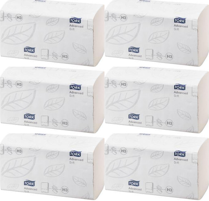 6x Ręcznik papierowy Tork Advanced 290143, dwuwarstwowy, w składce ZZ, 250 składek, biały