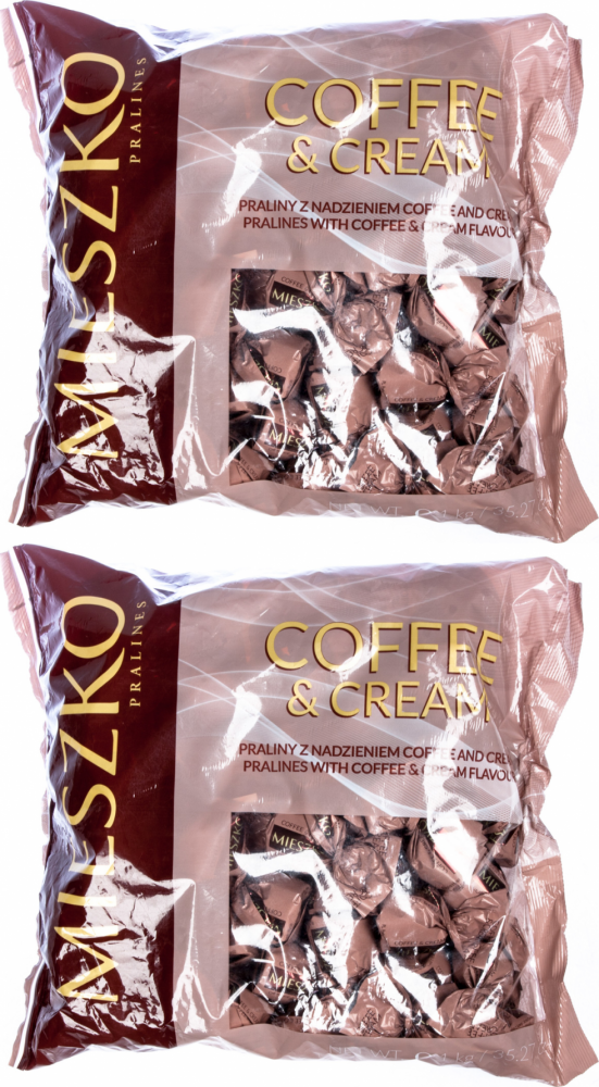 2x Praliny Mieszko Klejnoty Coffee&Cream, czekoladowy z nadzieniem kawa i śmietanka, 1kg