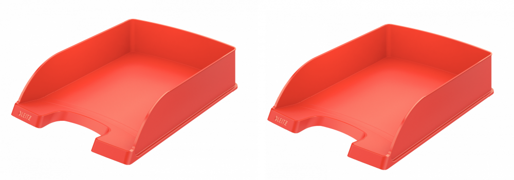 2x Półka na dokumenty Leitz Plus Standard, A4, plastikowa, jasnoczerwony