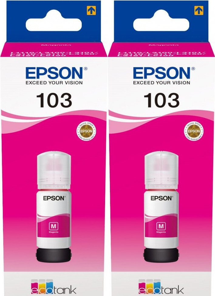2x Tusz Epson 103 C13T00S34A (T00S34A), 7500 stron, magenta (purpurowy)
