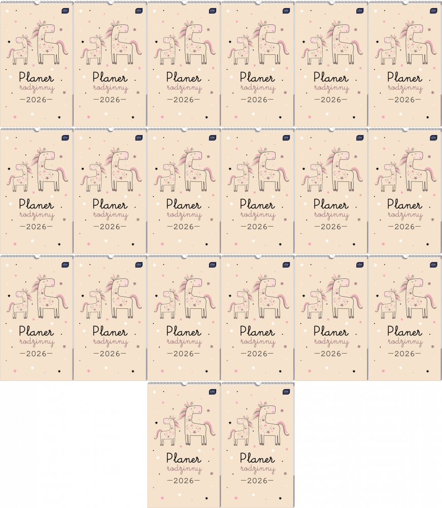 20x Kalendarz ścienny 2026, Interdruk, rodzinny, 25x43cm, miesięczny, Piccolo