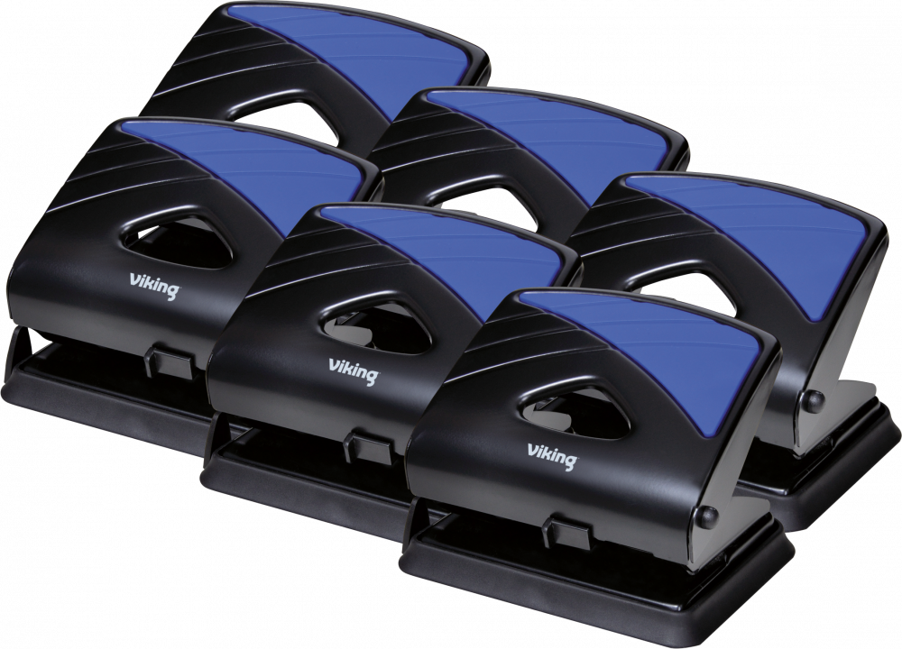 6x Dziurkacz Viking, do 30 kartek, czarny