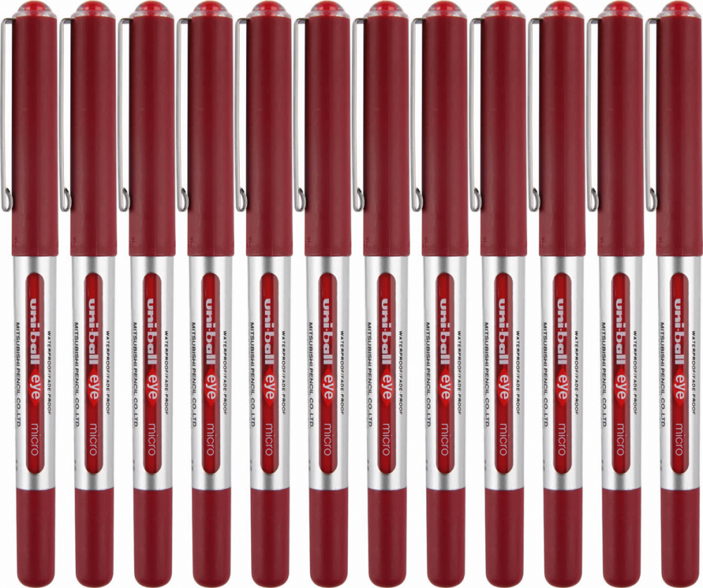 12x Pióro kulkowe Uni, UB-150, 0.5mm, czerwony