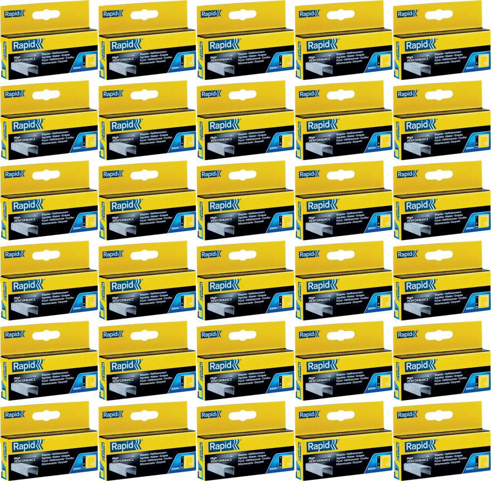50x Zszywki Rapid, 13/6 2.5M, 2500 sztuk, srebrny