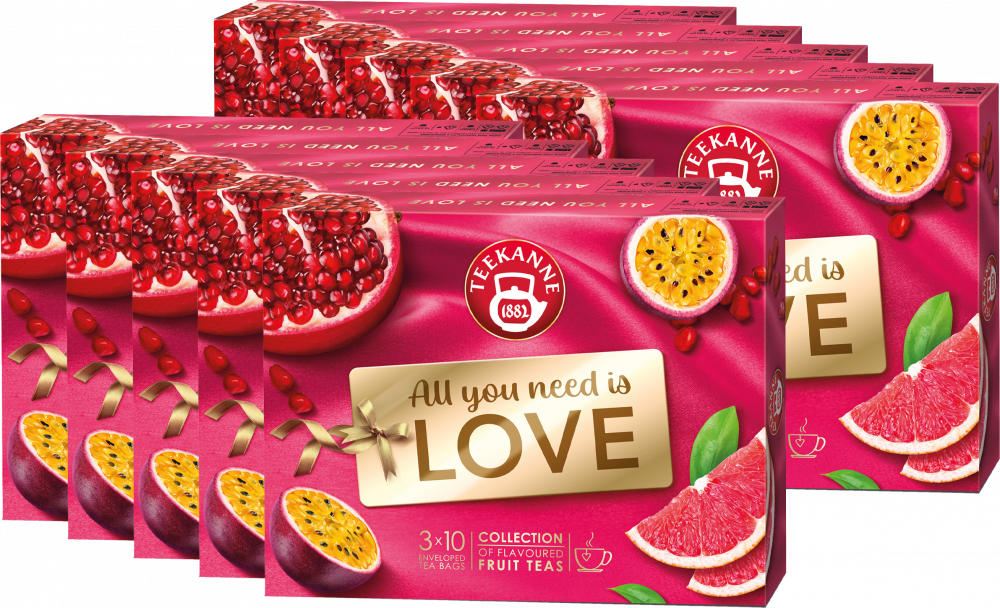 10x Zestaw herbat owocowych w kopertach Teekanne Love Collection, 3 smaki, 30 sztuk