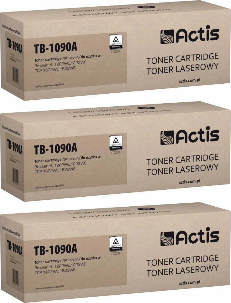 3x Toner Actis TB-1090A (TN-1090), 1500 stron, black (czarny)