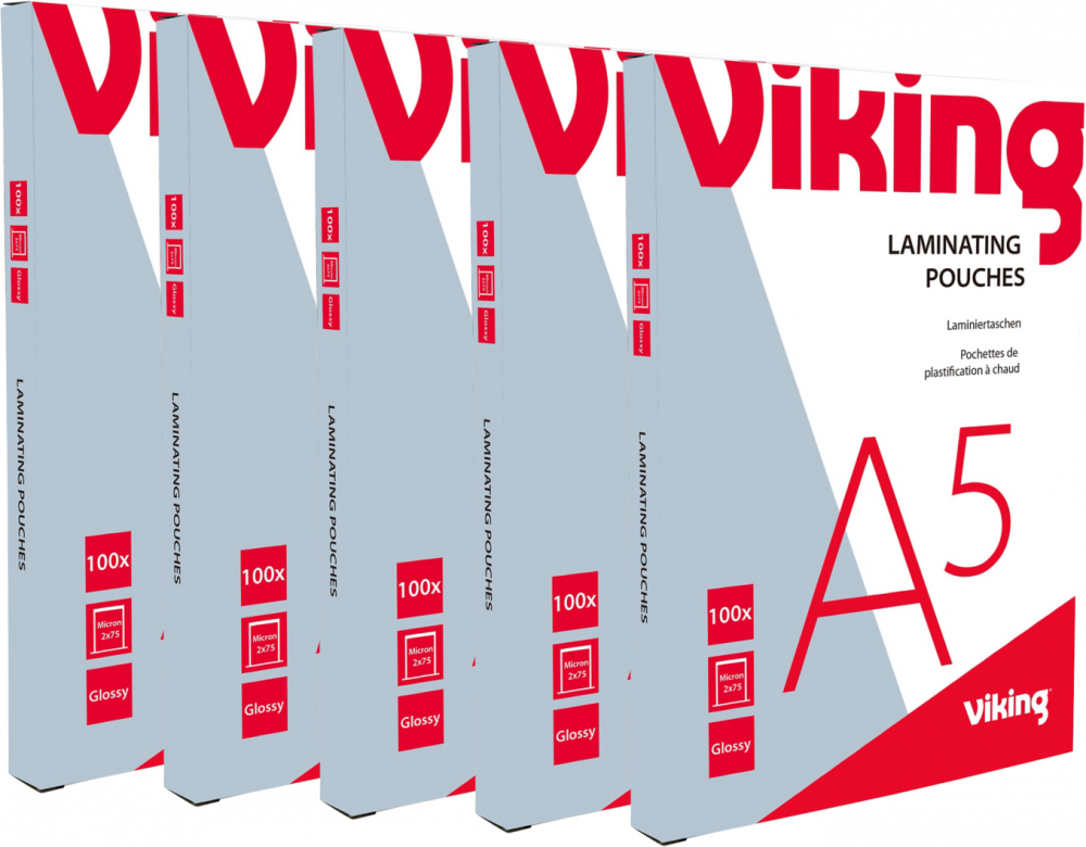 5x Folia do laminowania Viking, 154x216mm, A5, 2x75 μm, 100 sztuk