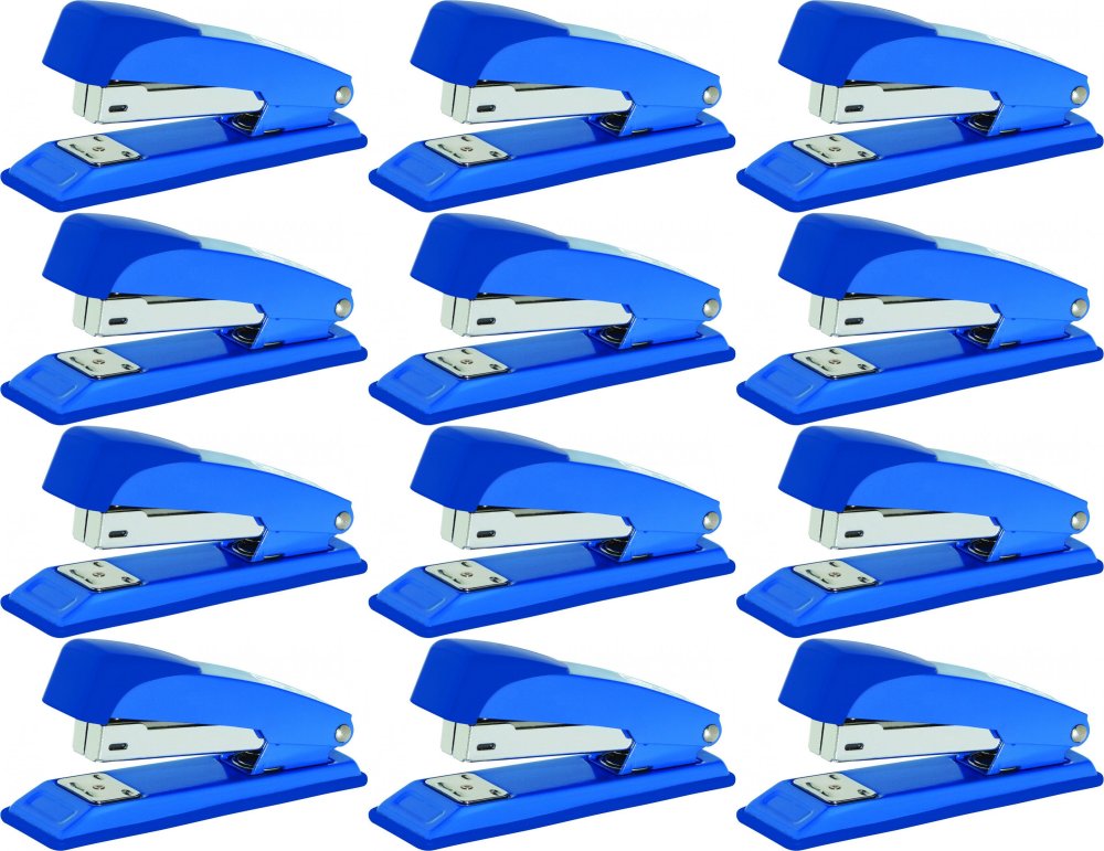 12x Zszywacz biurowy Office Products, do 30 kartek, metal, niebieski