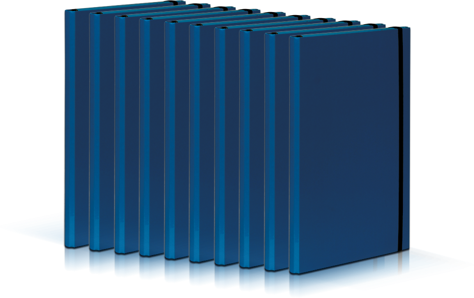 10x Teczka na dokumenty VauPe Caribic, A4, z gumką, granatowy