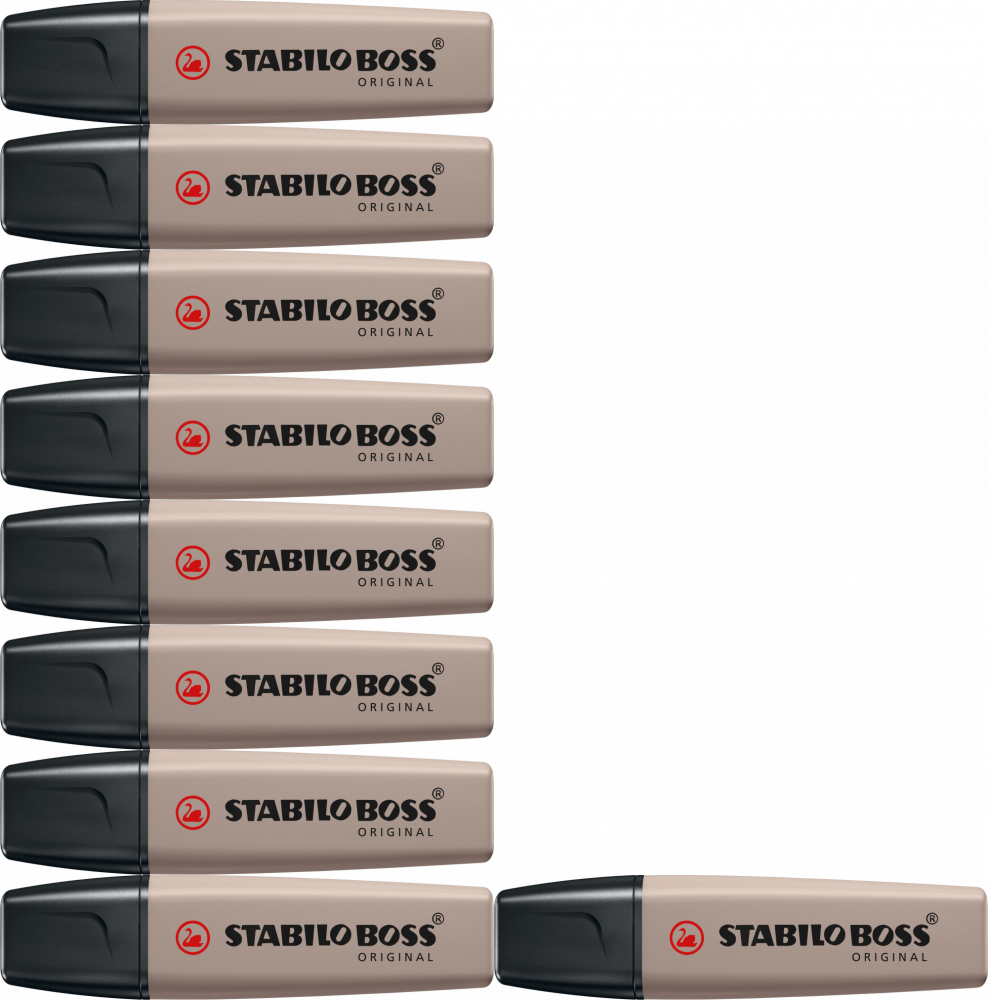 10x Zakreślacz Stabilo Boss Original Nature Colors Warm Grey 70/193, ścięta, szary ciepły