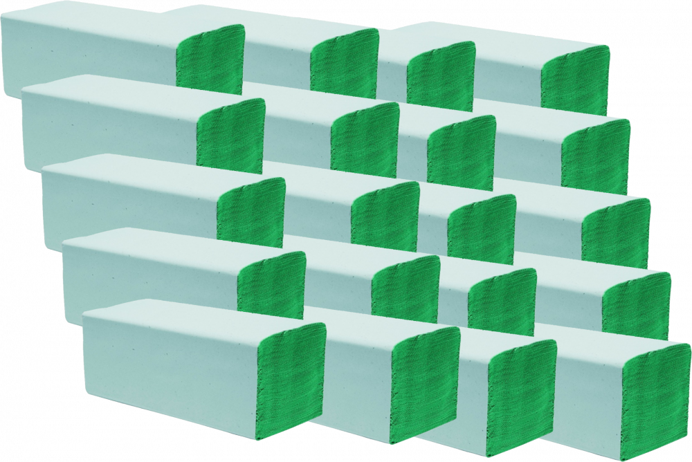 20x Ręcznik papierowy Nexxt, jednowarstwowy, w składce ZZ, 200 składek zielony