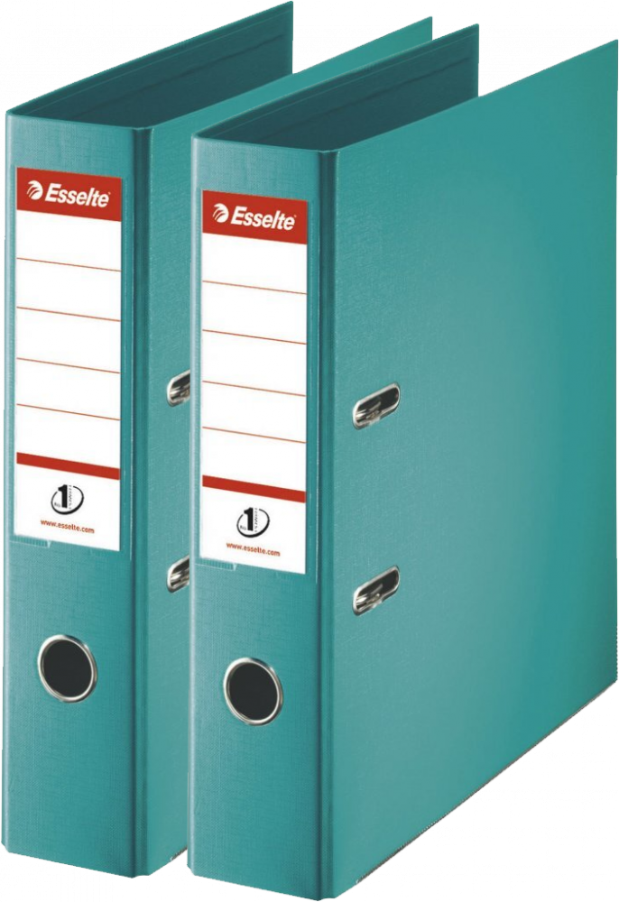 2x Segregator A4 Esselte No.1 Power, 50mm, do 350 kartek turkusowy