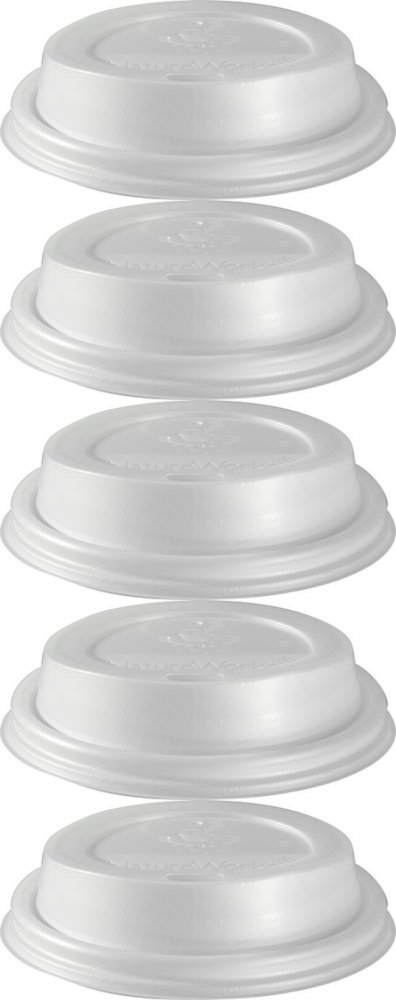 5x Pokrywka do kubka Duni 182531/182532, bioplastik (CPLA), 50 sztuk, biały